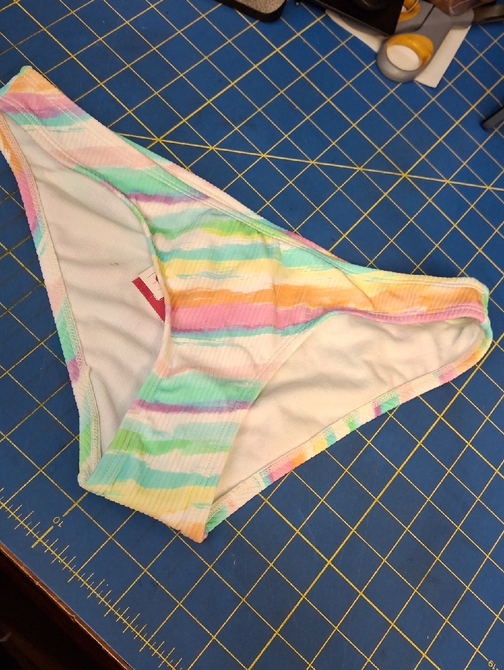 Xhilaration Pastel Rainbow Striped Bikini Bottoms Small 0-2 NWT